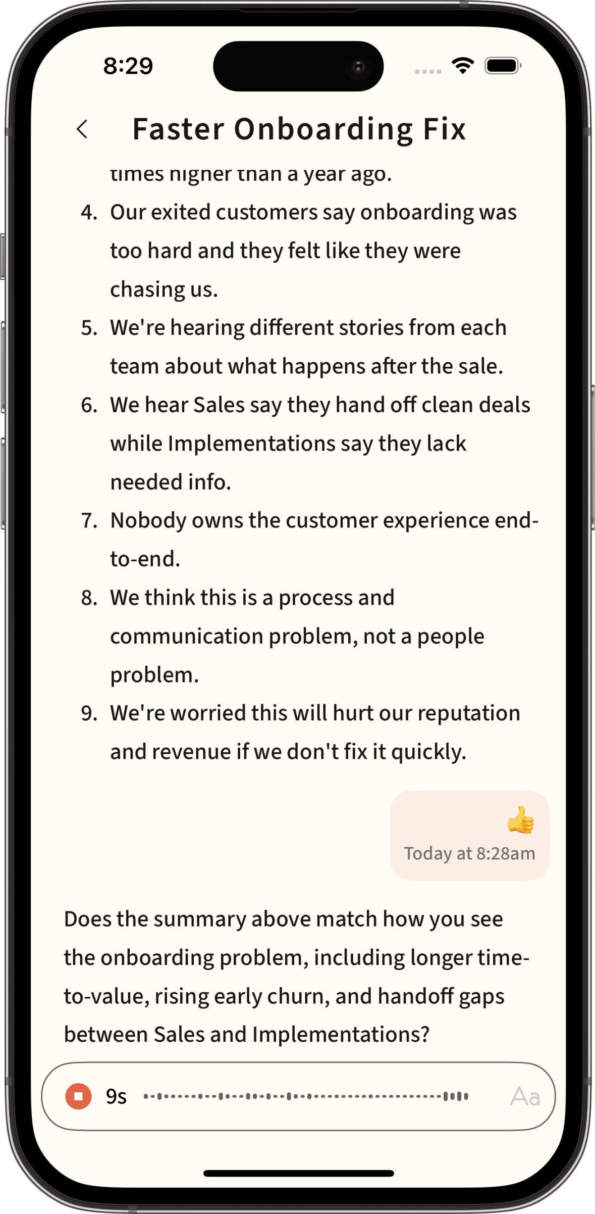 Invite response screen showing async contribution without calendar scheduling